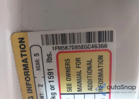 2014 Ford Explorer Xlt z USA, uszkodzony, nr VIN 1FM5K7D85EGC46366